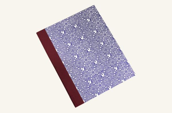 Collection folder A4 Bertl, blue folder, white pigeons